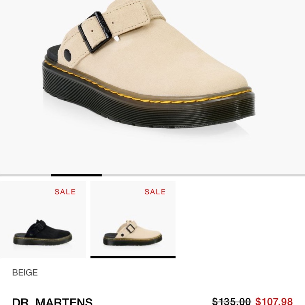 Dr. Martens CARLSON Beige Slip-On Clogs